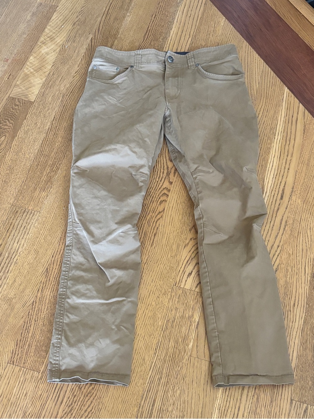 Kuhl Rydr Lite Pants Mens 34 X 32Klassik Fit Stretch Brown Outdoor Hiking